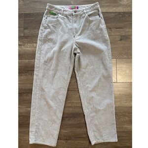 Empyre Tori Corduroy Loose Fit Pants Women's Size 12 Light Gray Skate Grunge‎